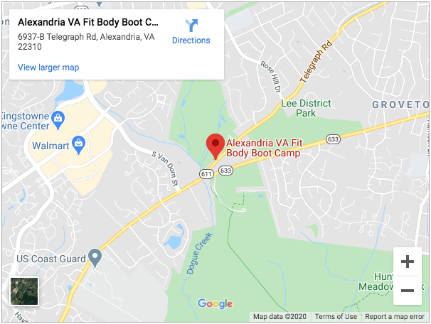 Alexandria VA Fit Body Boot Camp - Google Map Screenshot